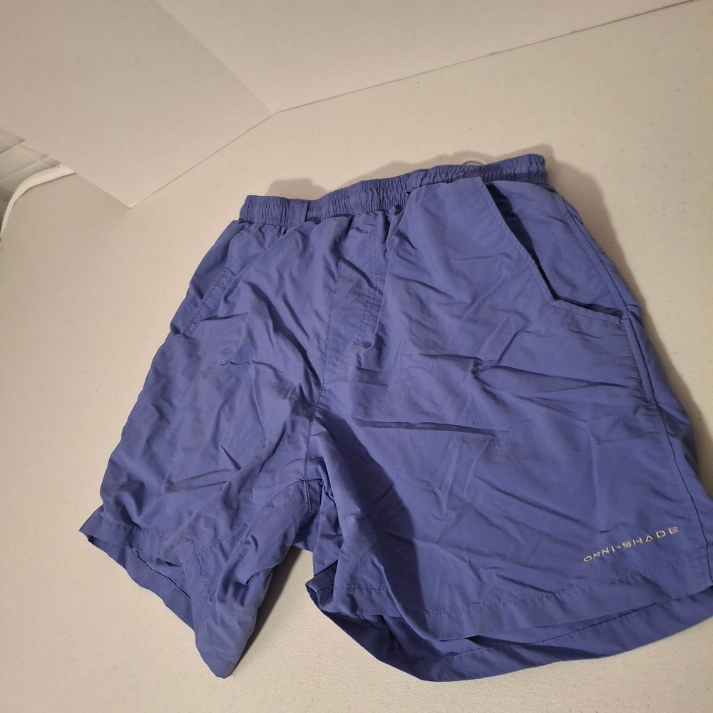 3/$15 Columbia PFG Fishing Shorts Women's Medium Blue Nylon Omni Shade Quick Dry